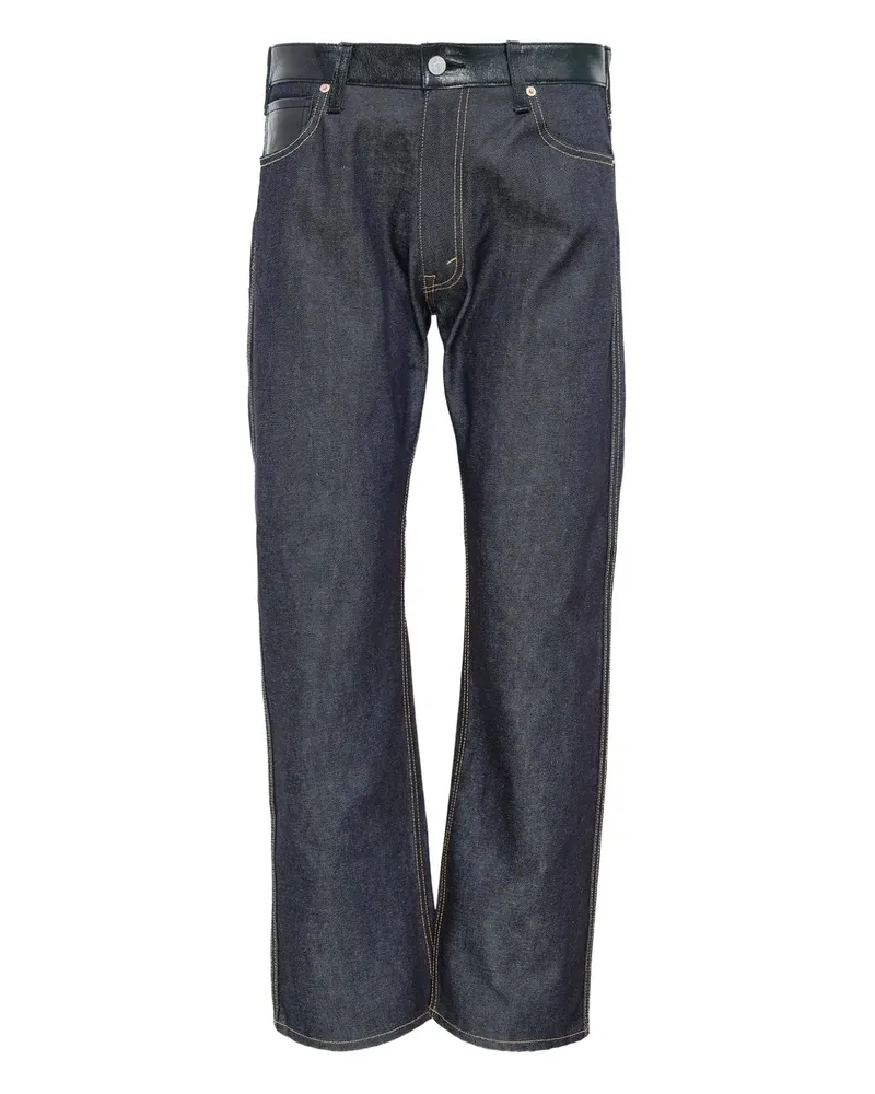 Junya Watanabe x Levi Jeans mit Leder-Patch - Schwarz Schwarz