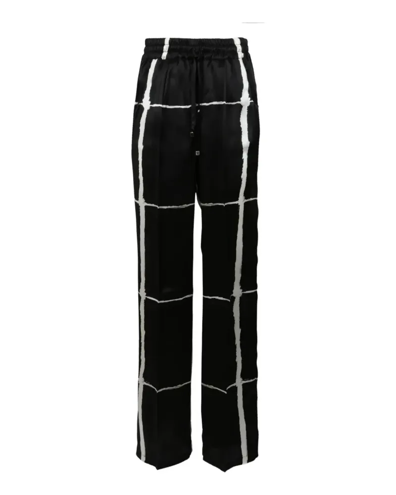 Kiton Hose mit Gitter-Print - Schwarz Schwarz
