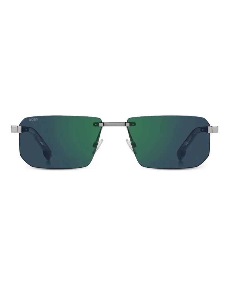 HUGO BOSS Sonnenbrille mit eckigem Gestell - Silber Silber