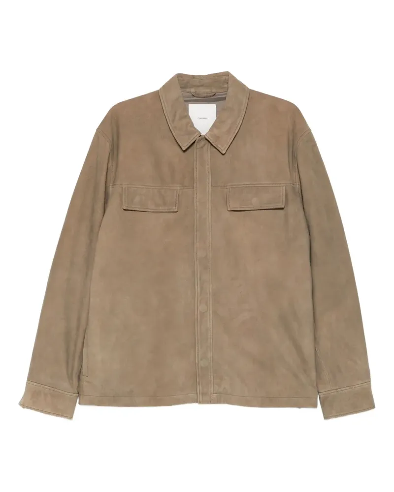 Calvin Klein Wildlederjacke mit Klappentasche - Braun Braun
