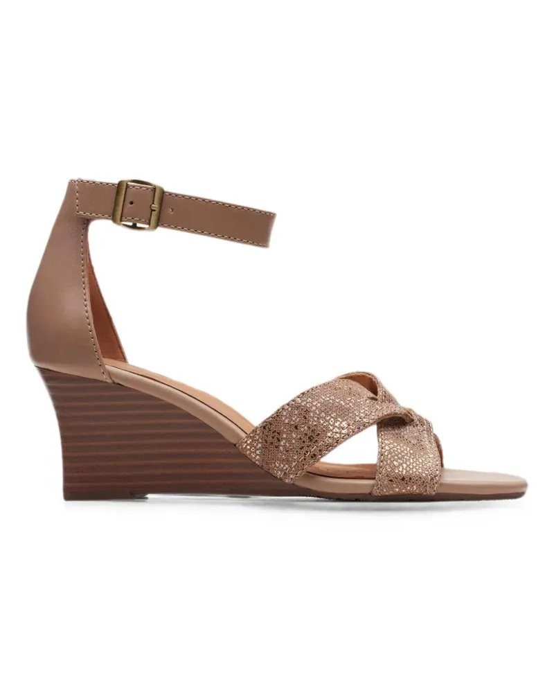 Clarks Cielo Wedge-Sandalen mit Anhänger - Nude Nude
