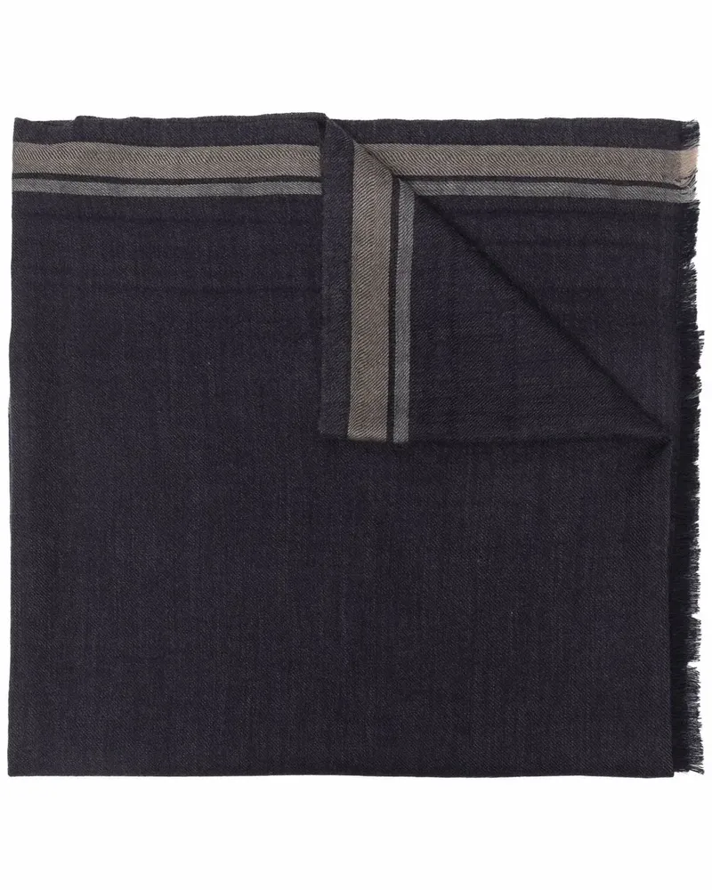 Brunello Cucinelli Schal mit Streifendetail - Blau Blau