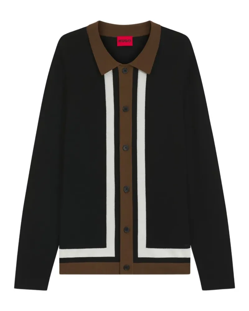 HUGO BOSS Geknöpfter Cardigan - Schwarz Schwarz