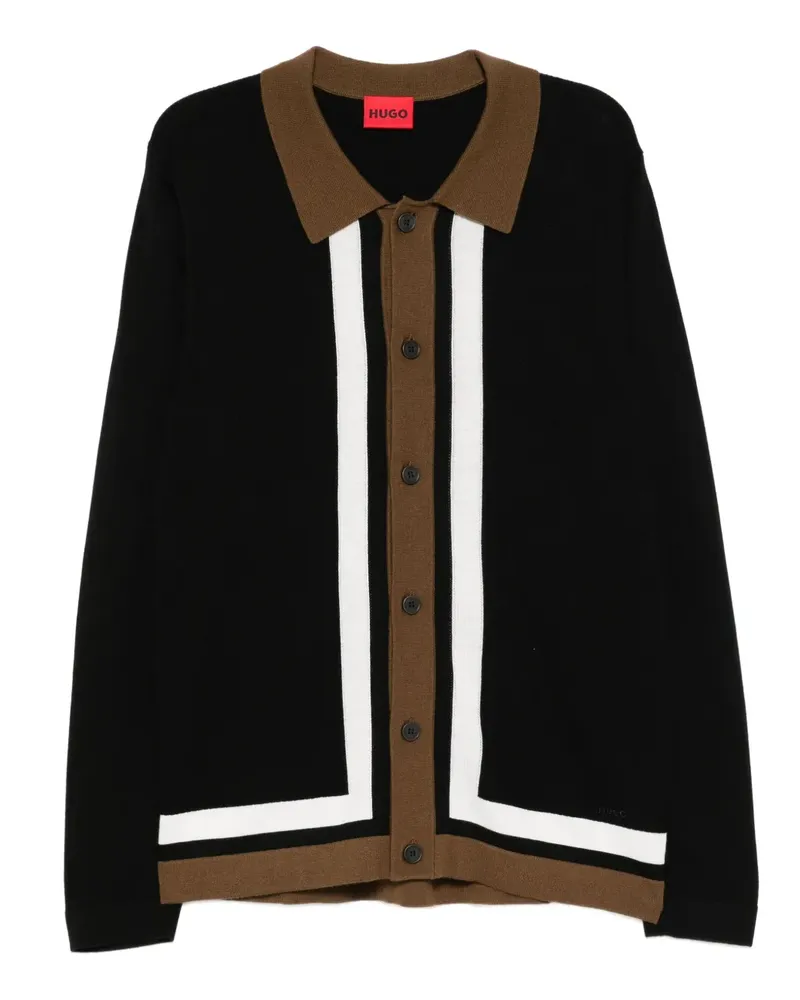 HUGO BOSS Geknöpfter Cardigan - Schwarz Schwarz
