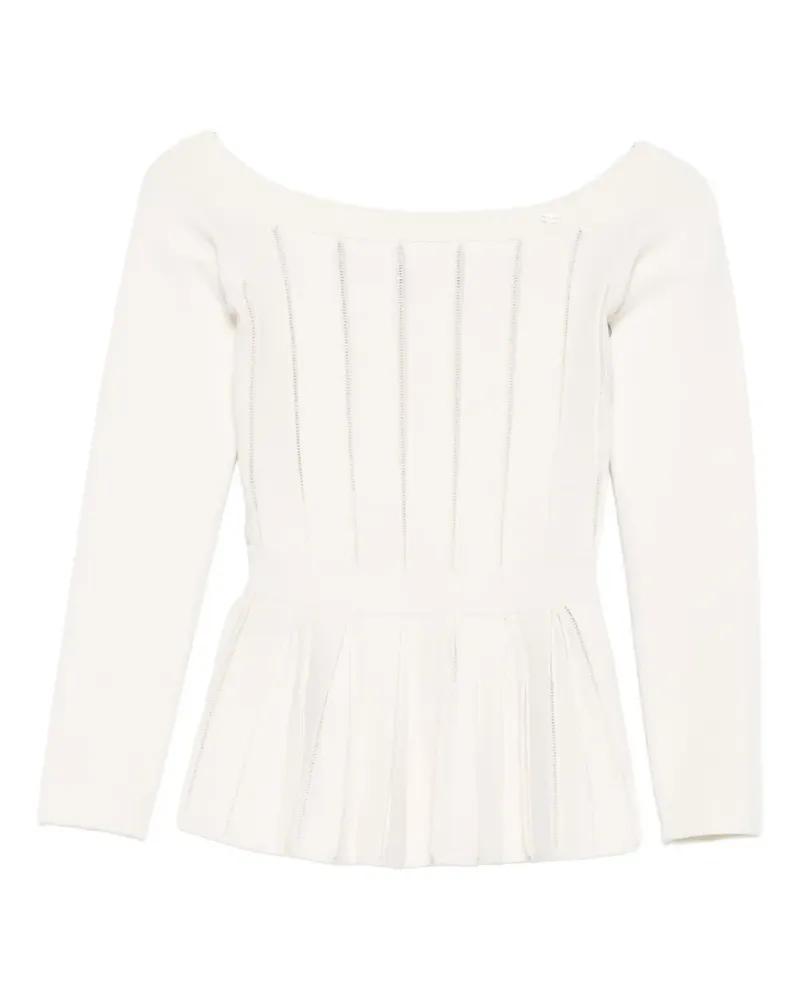 Elisabetta Franchi Oberteil mit Falteneinsätzen - Weiß Weiß