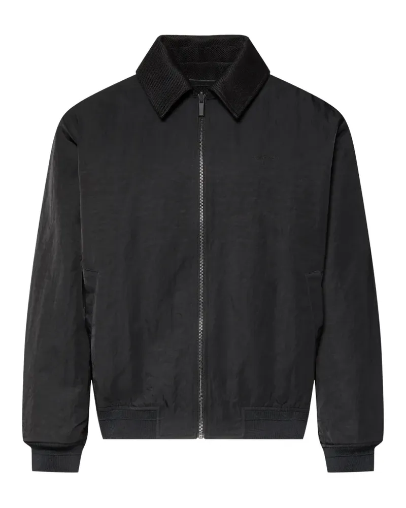 Calvin Klein logo-embroidered zip-up jacket - Schwarz Schwarz