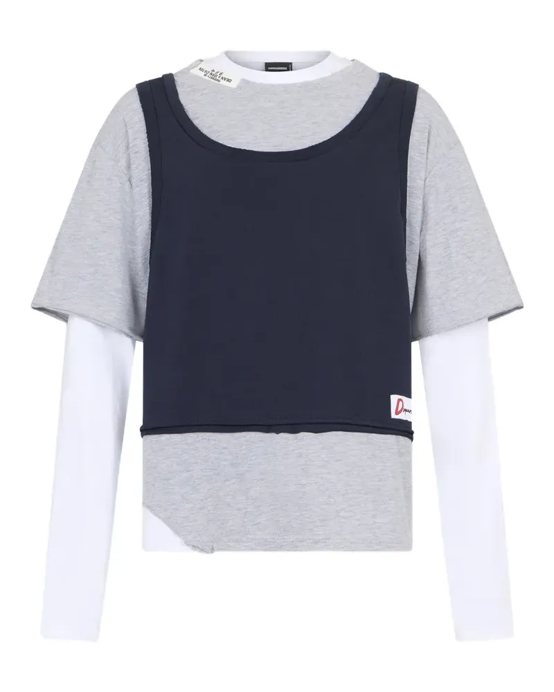 Dsquared2 T-Shirt im Layering-Look - Grau Grau