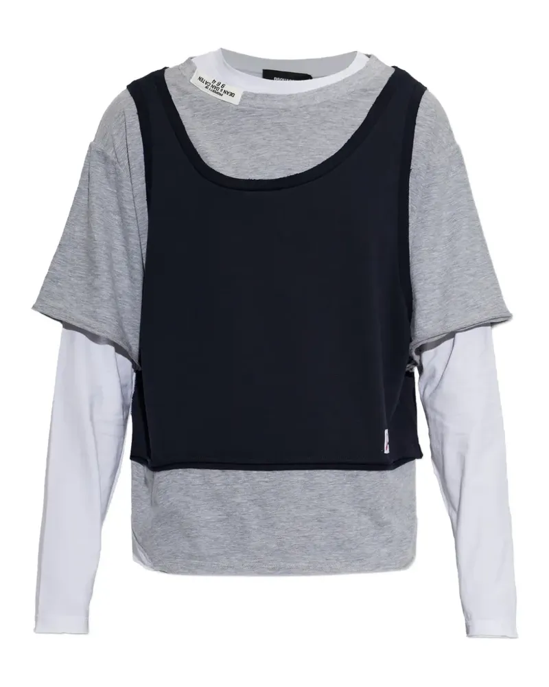 Dsquared2 T-Shirt im Layering-Look - Grau Grau