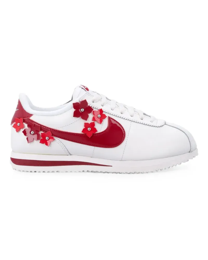Nike Cortez floral-appliqué leather sneakers - Weiß Weiß