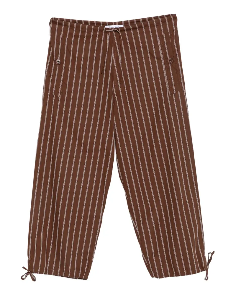 Études Studio Gestreifte Hose mit Kordelzug - Braun Braun
