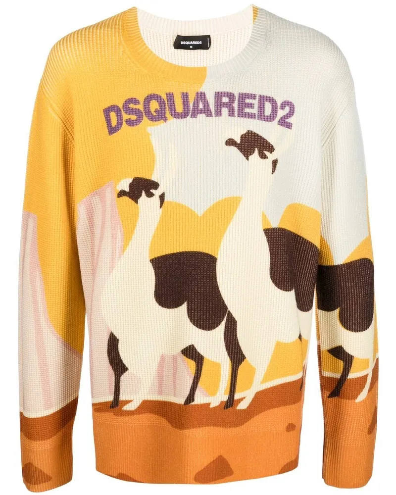 Dsquared2 Llama Country Pullover - Gelb Gelb
