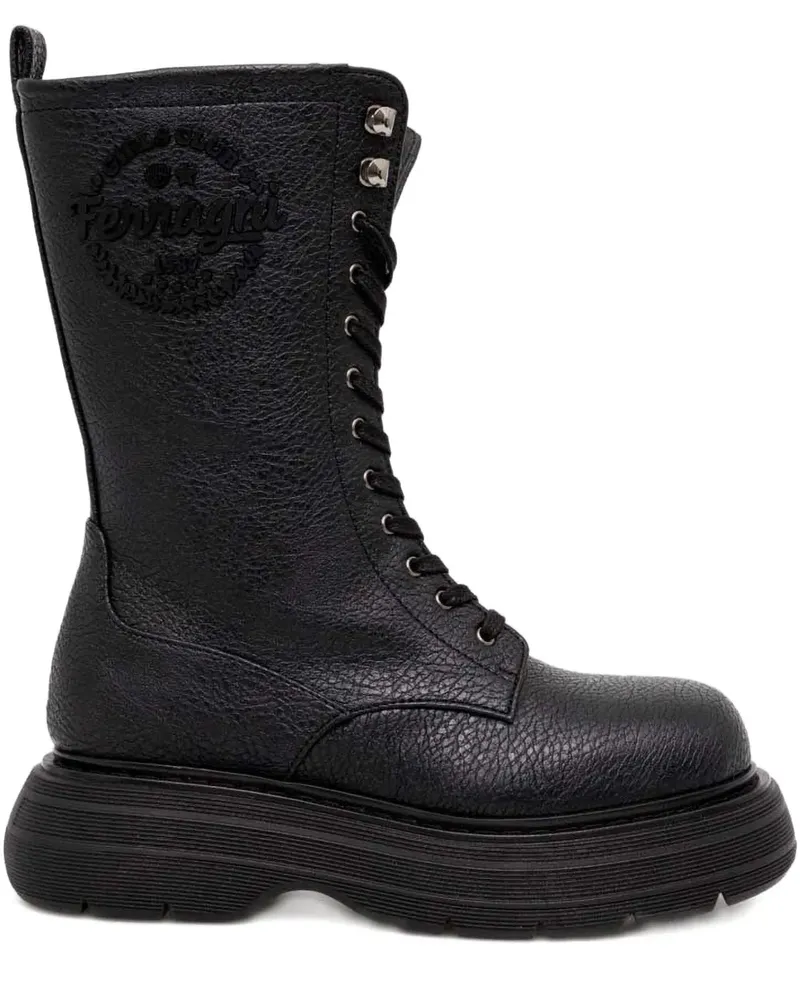 Chiara Ferragni Stiefeletten mit gummiertem Logo - Schwarz Schwarz