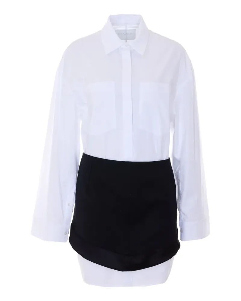 Dondup Hemdkleid im Layering-Look - Weiß Weiß