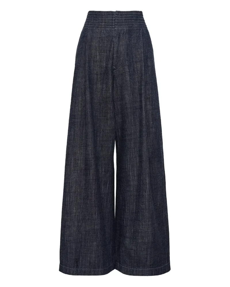 Yohji Yamamoto pleat-detail jeans - Blau Blau