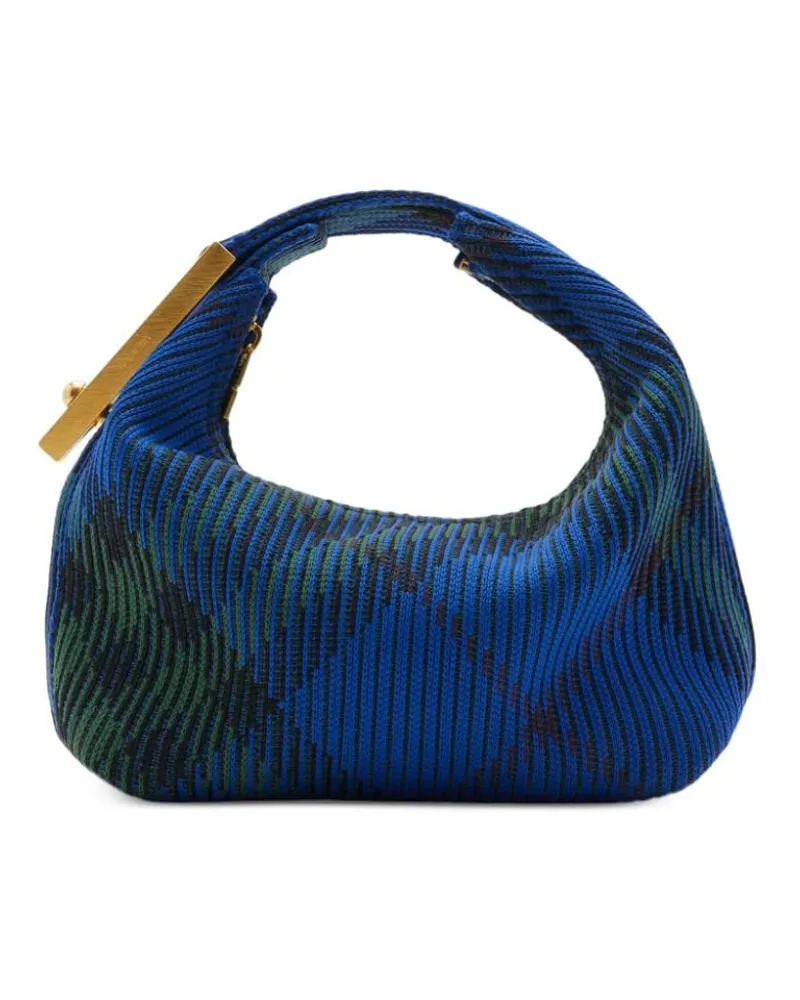 Burberry Peg Schultertasche mit Karomuster - Blau Blau
