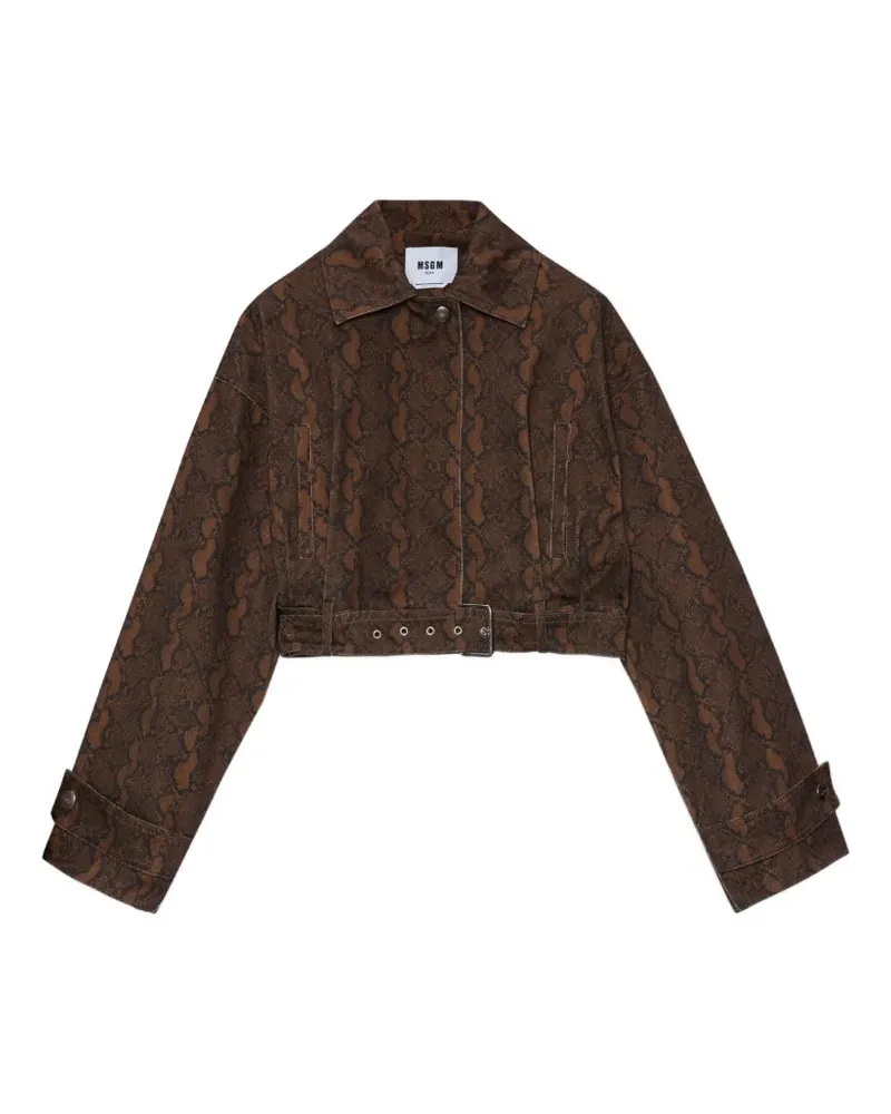 MSGM Mantel mit Gürtel - Braun Braun