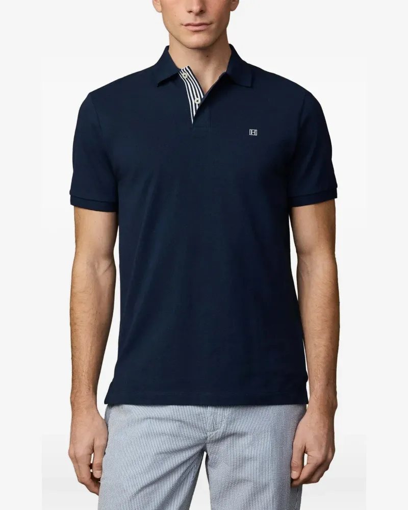 Hackett Poloshirt mit Streifendetail - Blau Blau