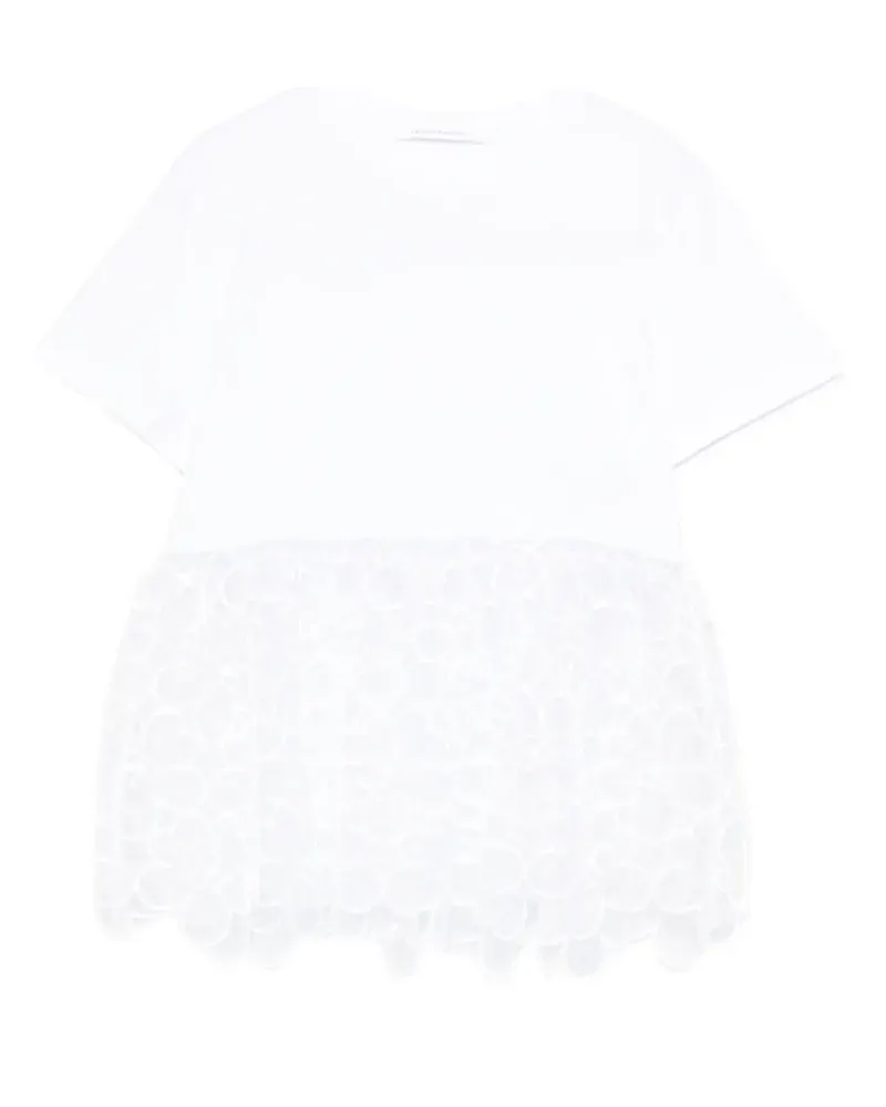 Cecilie Bahnsen lace-detail T-shirt - Weiß Weiß