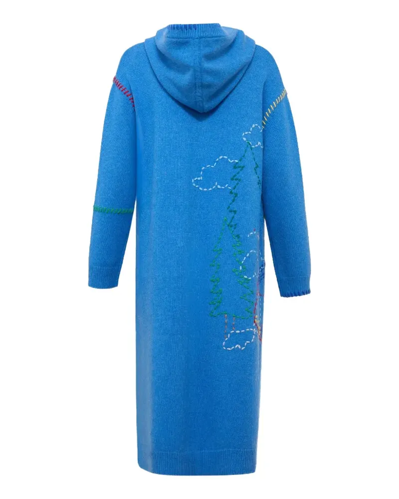 Mira Mikati embroidered hooded long cardigan - Blau Blau