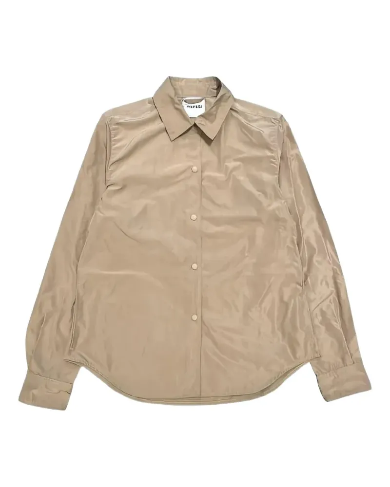 ASPESI press-stud curved-hem shirt - Nude Nude