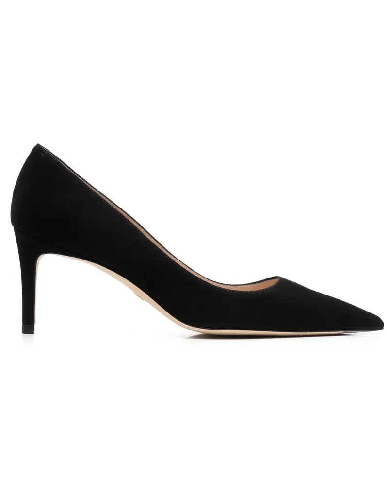 Stuart Weitzman Wildlederpumps mit spitzer Kappe 75mm - Schwarz Schwarz