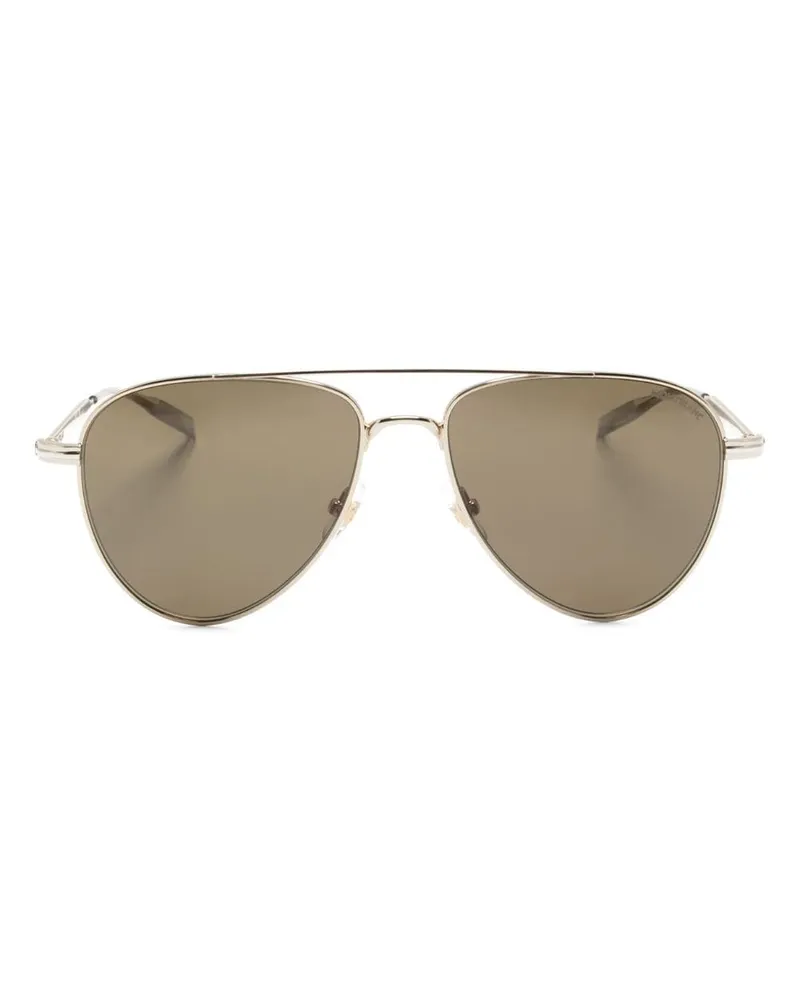 Montblanc Runde Sonnenbrille mit Logo-Print - Gold Gold