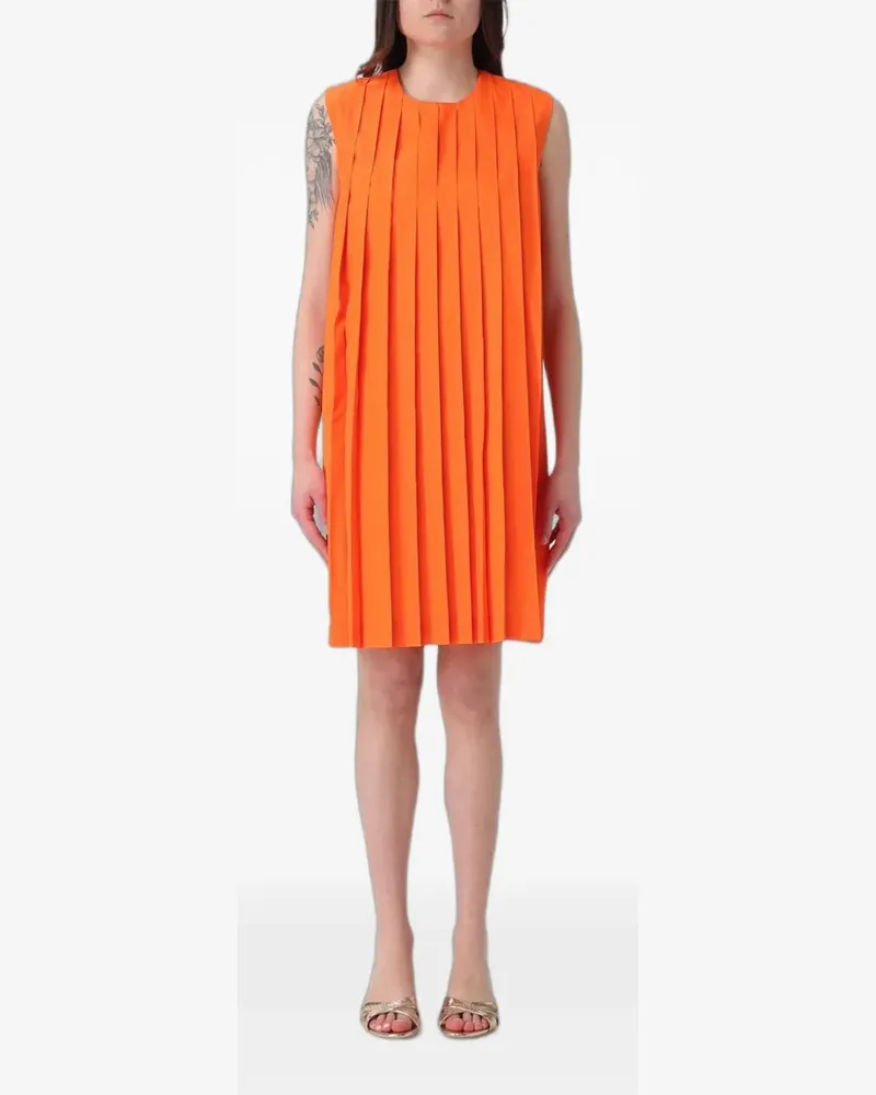 TER ET BANTINE Krepp-Maxikleid mit Falten - Orange Orange