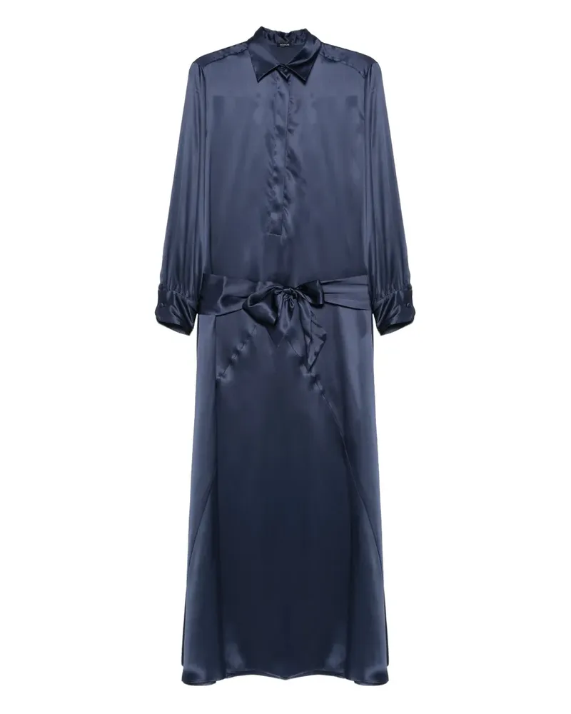 Kiton Maxikleid mit Kontrasteinsatz - Blau Blau