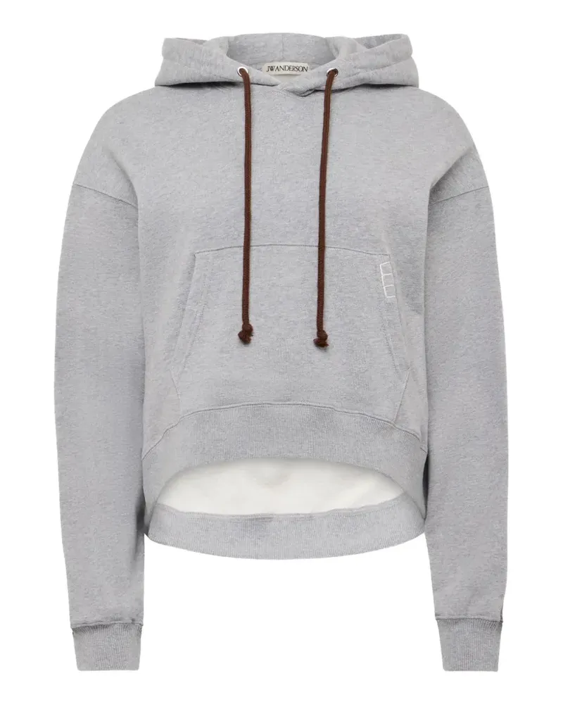 J.W.Anderson drawstring high-low hoodie - Grau Grau