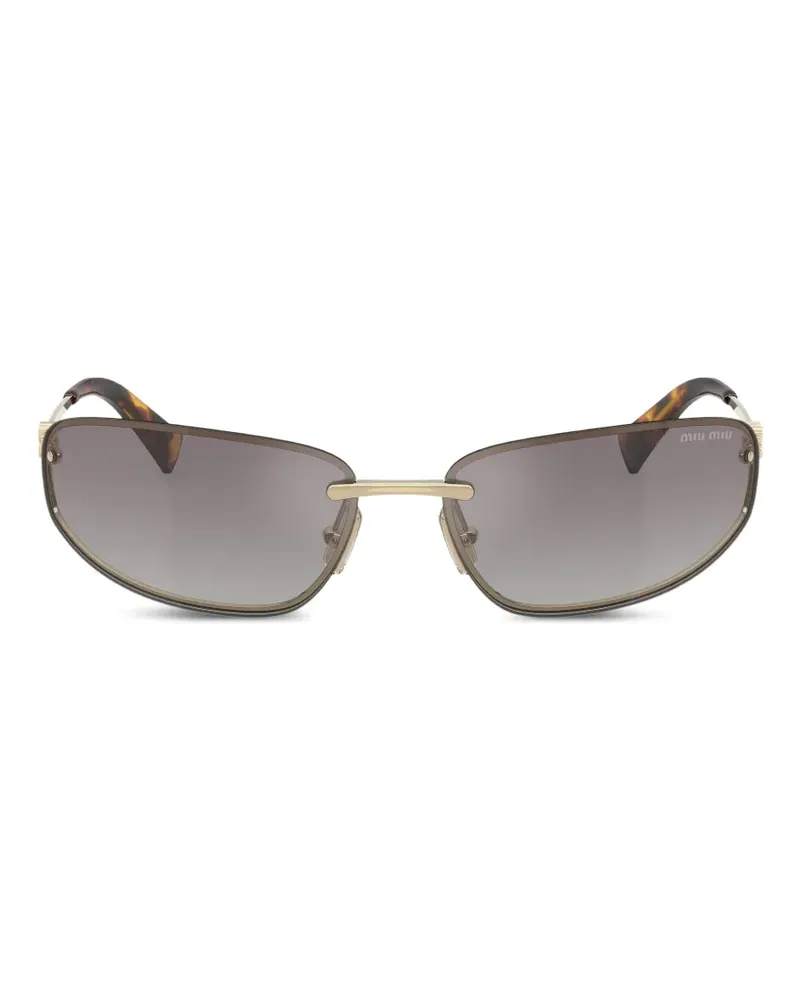 Miu Miu rimless geometric-frame sunglasses - Grau Grau