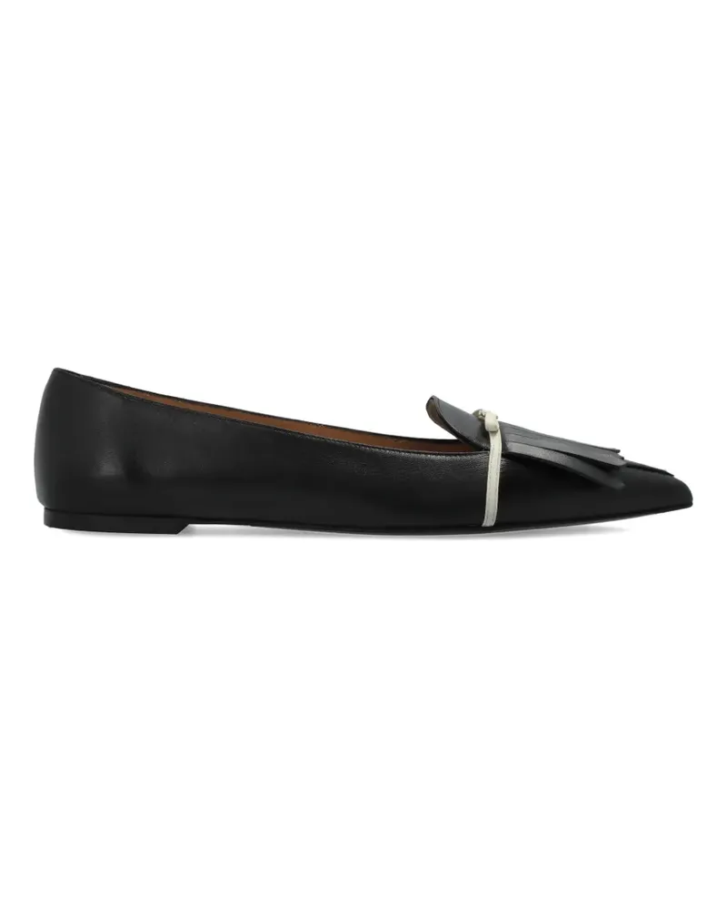 Ferragamo fringed pointed-toe ballet flats - Schwarz Schwarz
