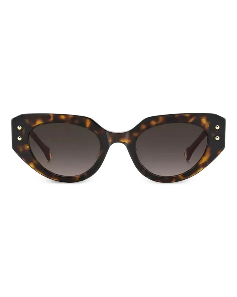Carolina Herrera New York tortoiseshell-effect geometric-frame sunglasses - Braun Braun