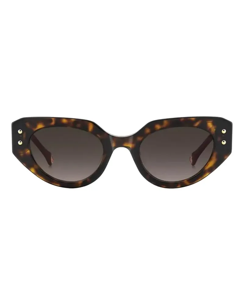 Carolina Herrera New York tortoiseshell-effect geometric-frame sunglasses - Braun Braun