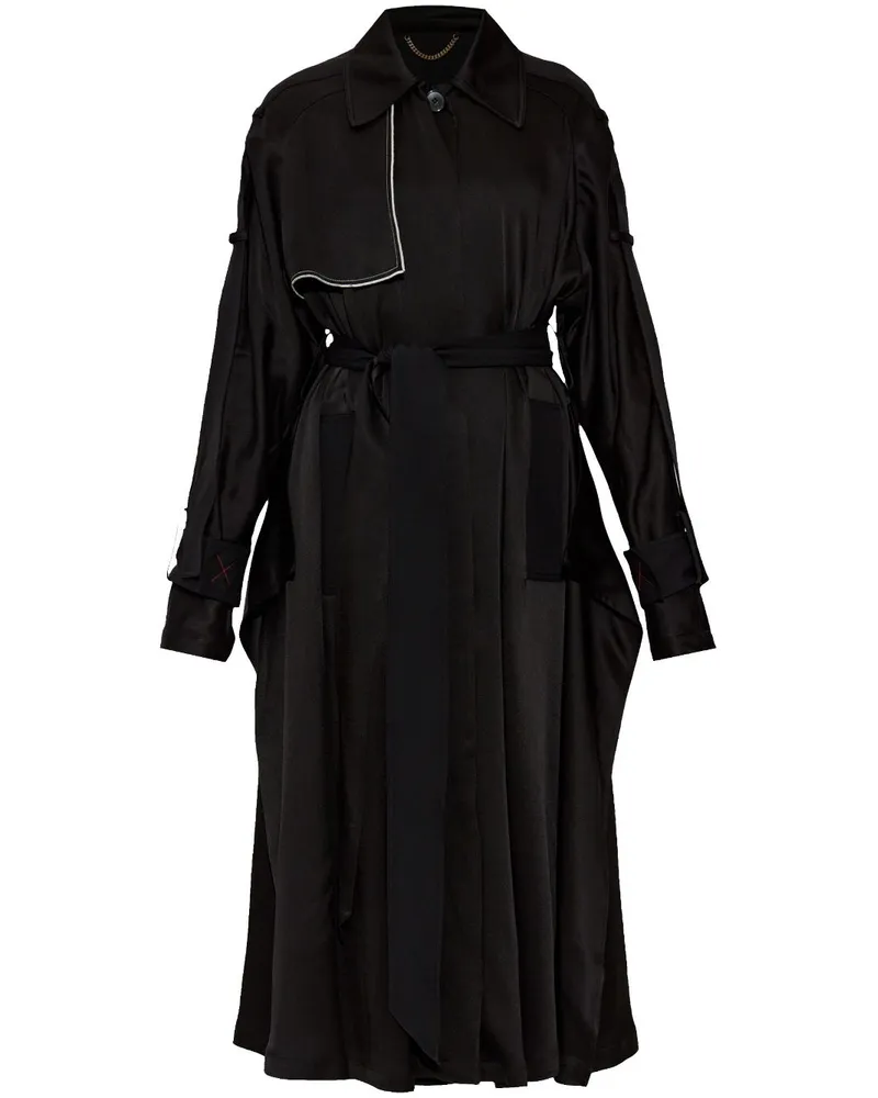 Victoria Beckham Trenchcoat mit Kontrastbesatz - Schwarz Schwarz
