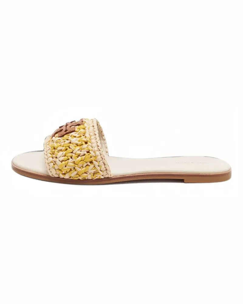 Tory Burch Gewebte Everly Pantoletten aus Stroh - Nude Nude
