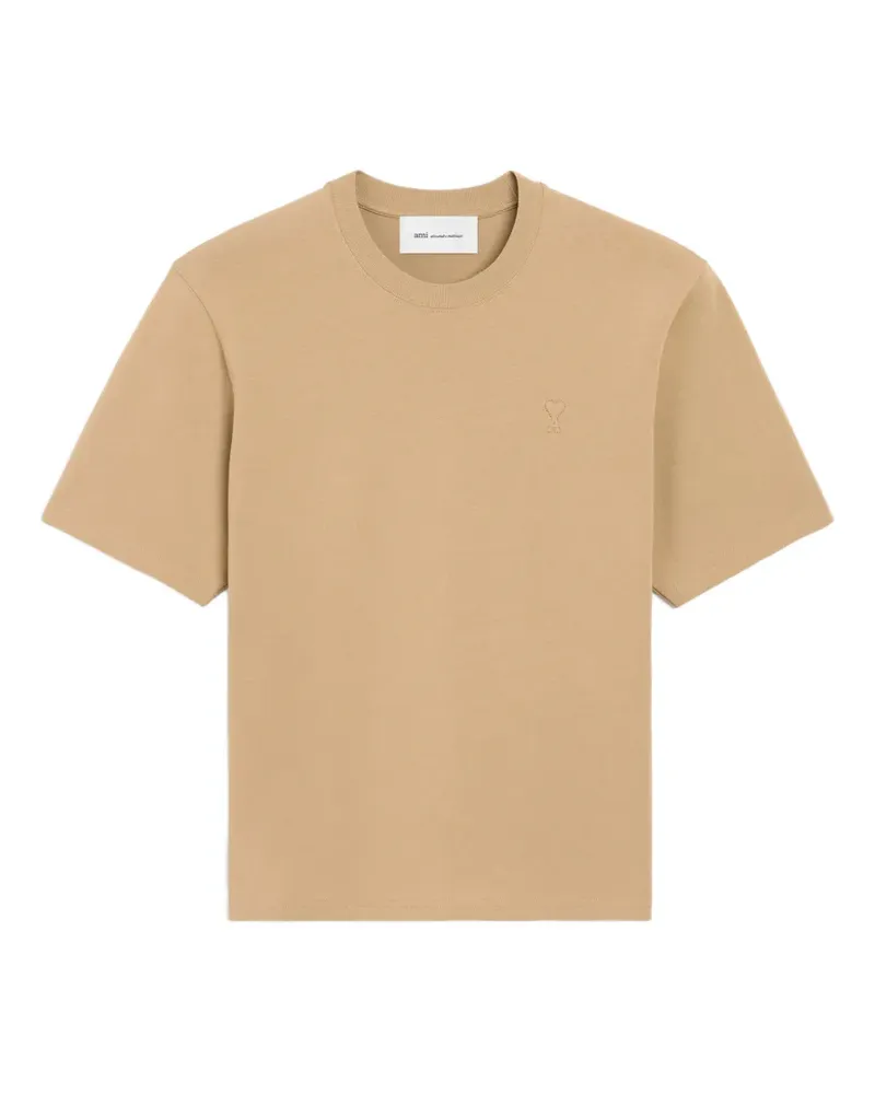 AMI Paris T-Shirt aus Baumwolle mit Ami de Coeur-Prägung - Nude Nude