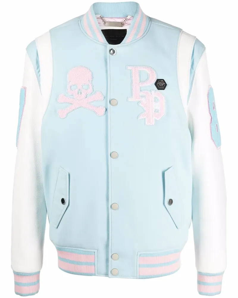 Philipp Plein Collegejacke mit Patch-Detail - Blau Blau