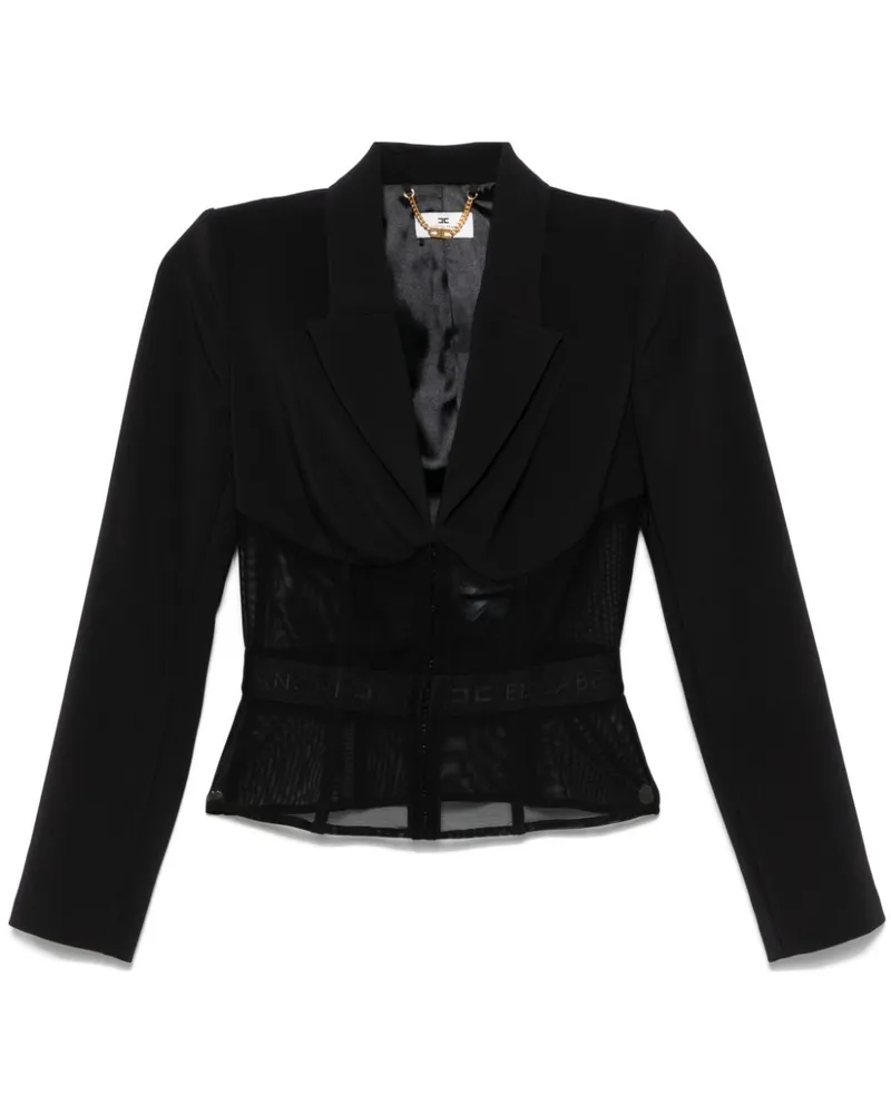 Elisabetta Franchi Blazer mit Einsätzen aus Tüll - Schwarz Schwarz