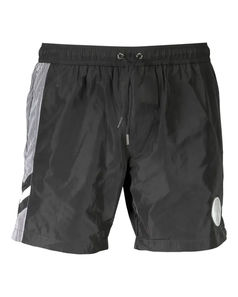 Karl Lagerfeld Gestreifte Badehose mit Kordelzug - Schwarz Schwarz