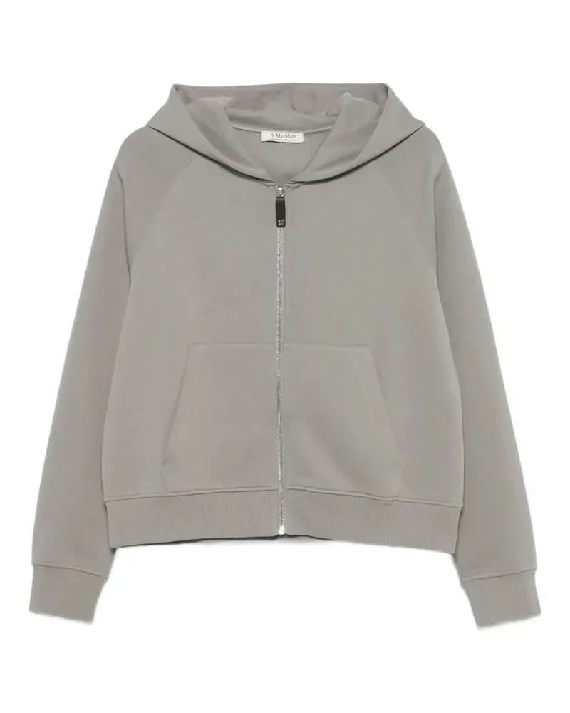 Max Mara Max Mara logo-embroidered zip-up hoodie - Grau Grau
