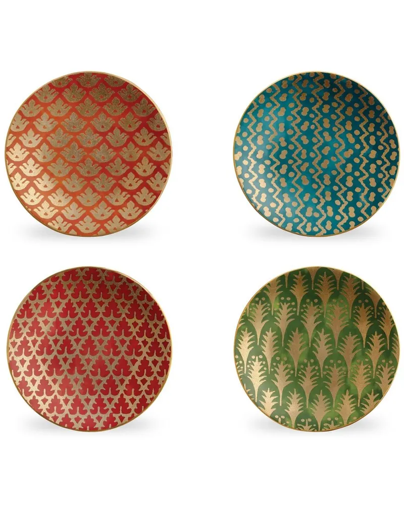L’OBJET Set aus vier Fortuny Kanapee-Tellern - Rot Rot