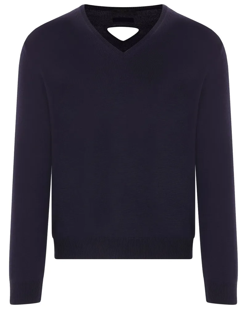 Prada Pullover mit V-Ausschnitt - Blau Blau