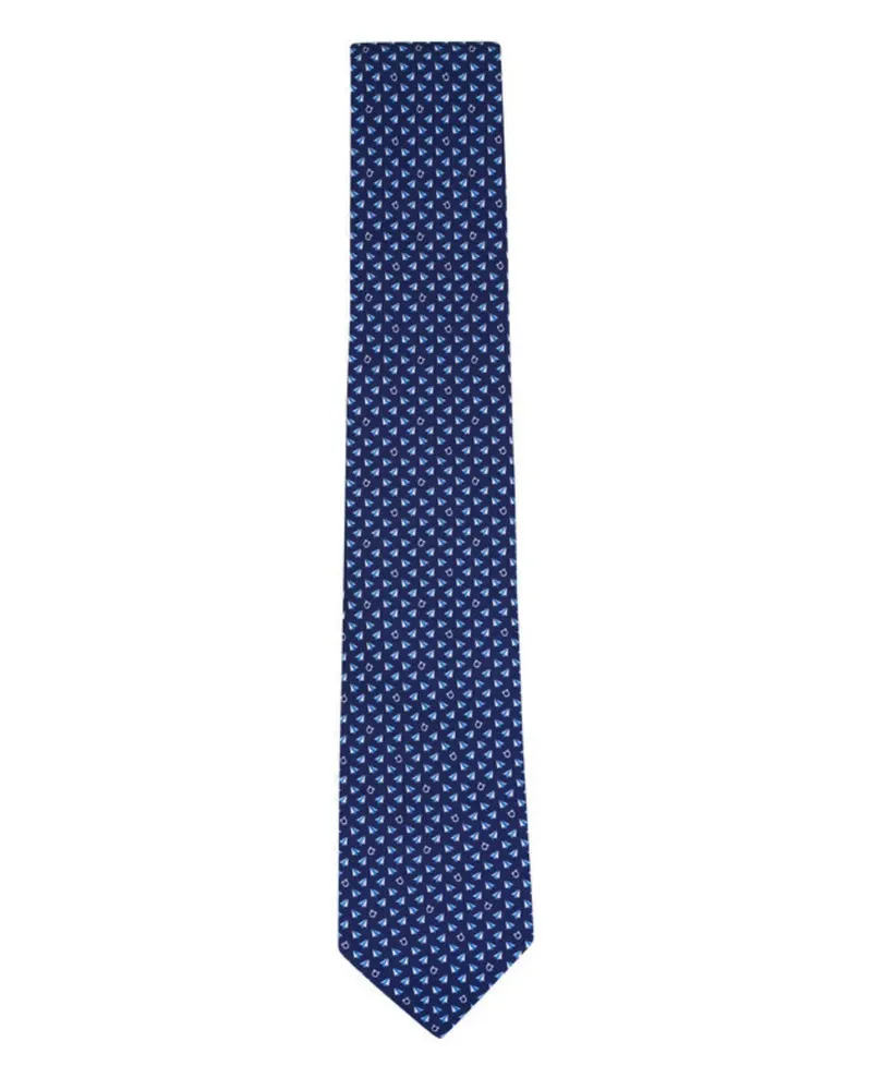 Ferragamo patterned tie - Blau Blau