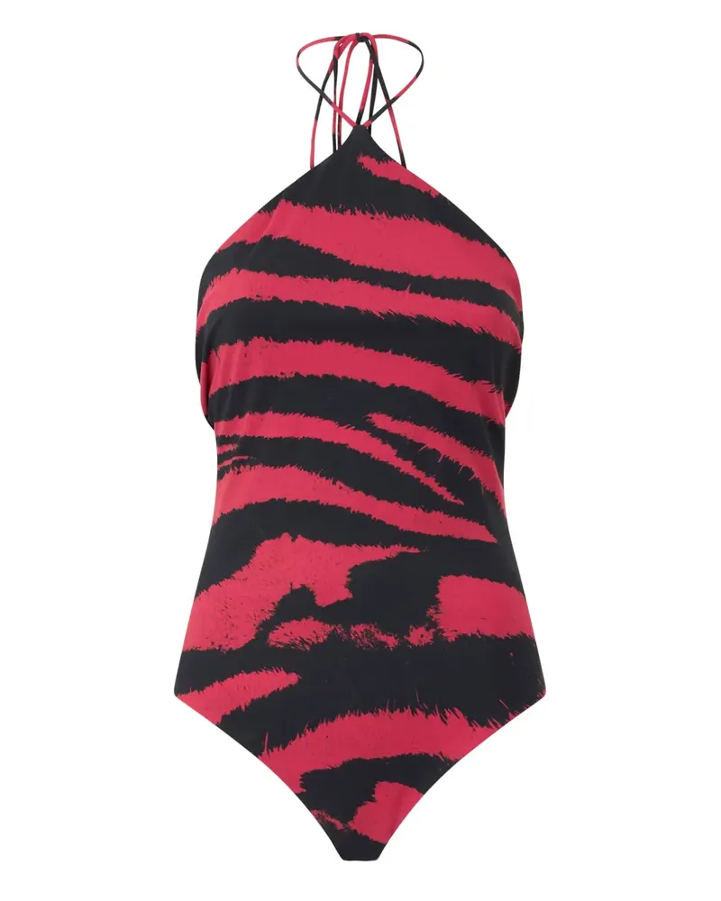 Roberto Cavalli Gestreifter Body - Schwarz Schwarz