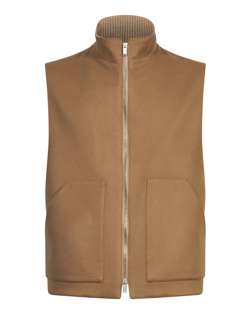 LARDINI zip-up high-neck gilet - Braun Braun