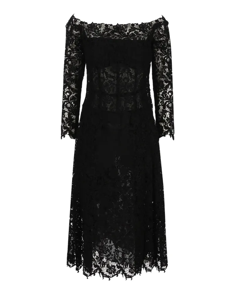 Fendi black macramé lace dress - Schwarz Schwarz