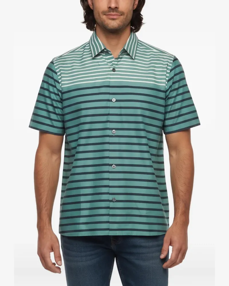 HUGO BOSS striped poplin shirt - Grün Grün