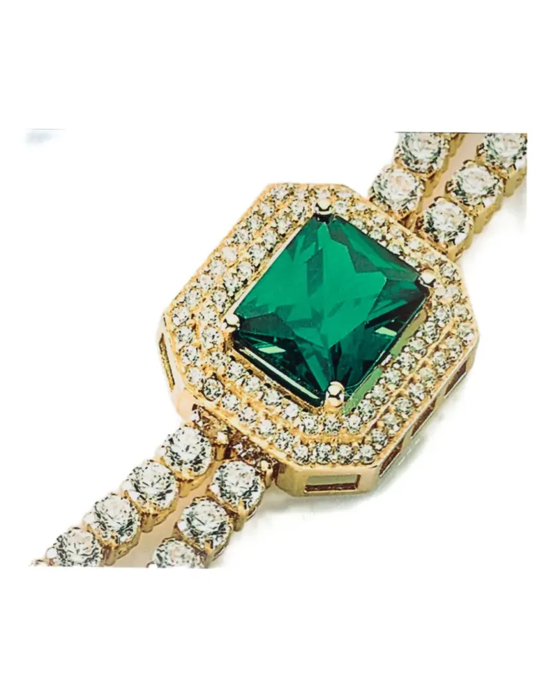 Moschino crystal-embellished brooch - Braun Braun