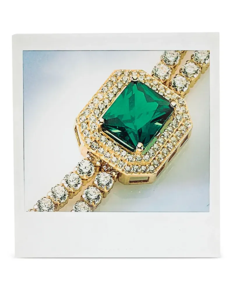 Moschino crystal-embellished brooch - Braun Braun