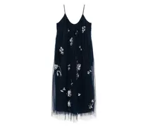 Gerafftes Camisole-Kleid aus Tüll - Blau